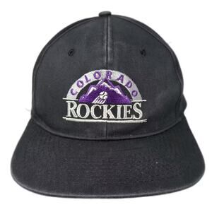 Colorado Rockies MLB Pearson Snapback Black Hat One Size Cotton Embroidered Logo
